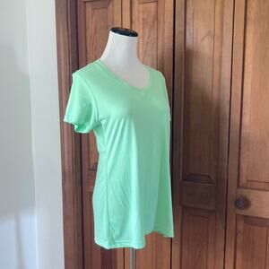 Be Inspired Spring Green V-neck Tee, Size M